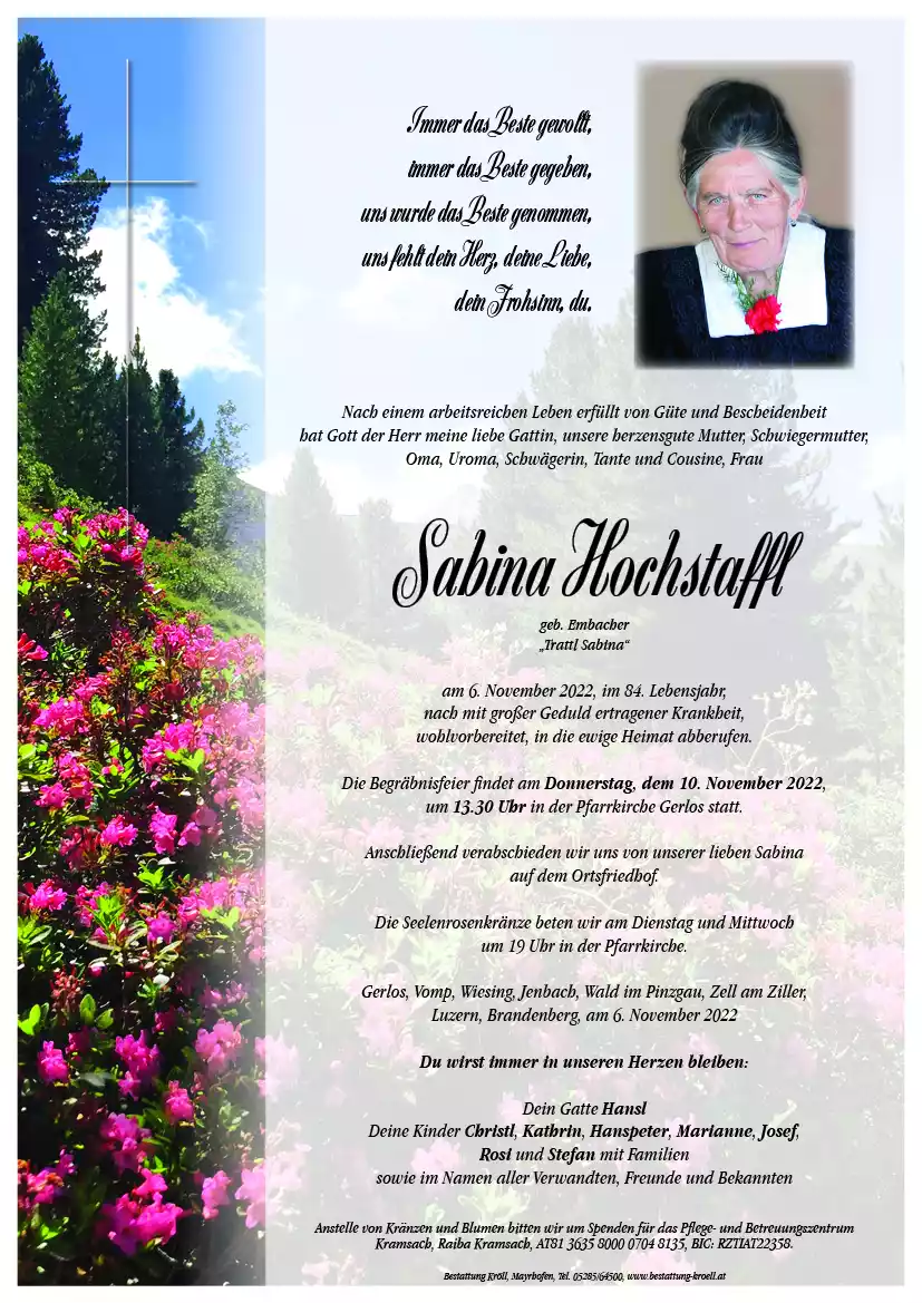 Parte von Sabina Hochstaffl
